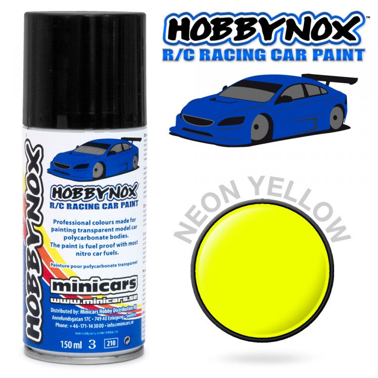 HOBBYNOX Neon Yellow R/C Racing Car Spray Paint 150 ml - RACERC