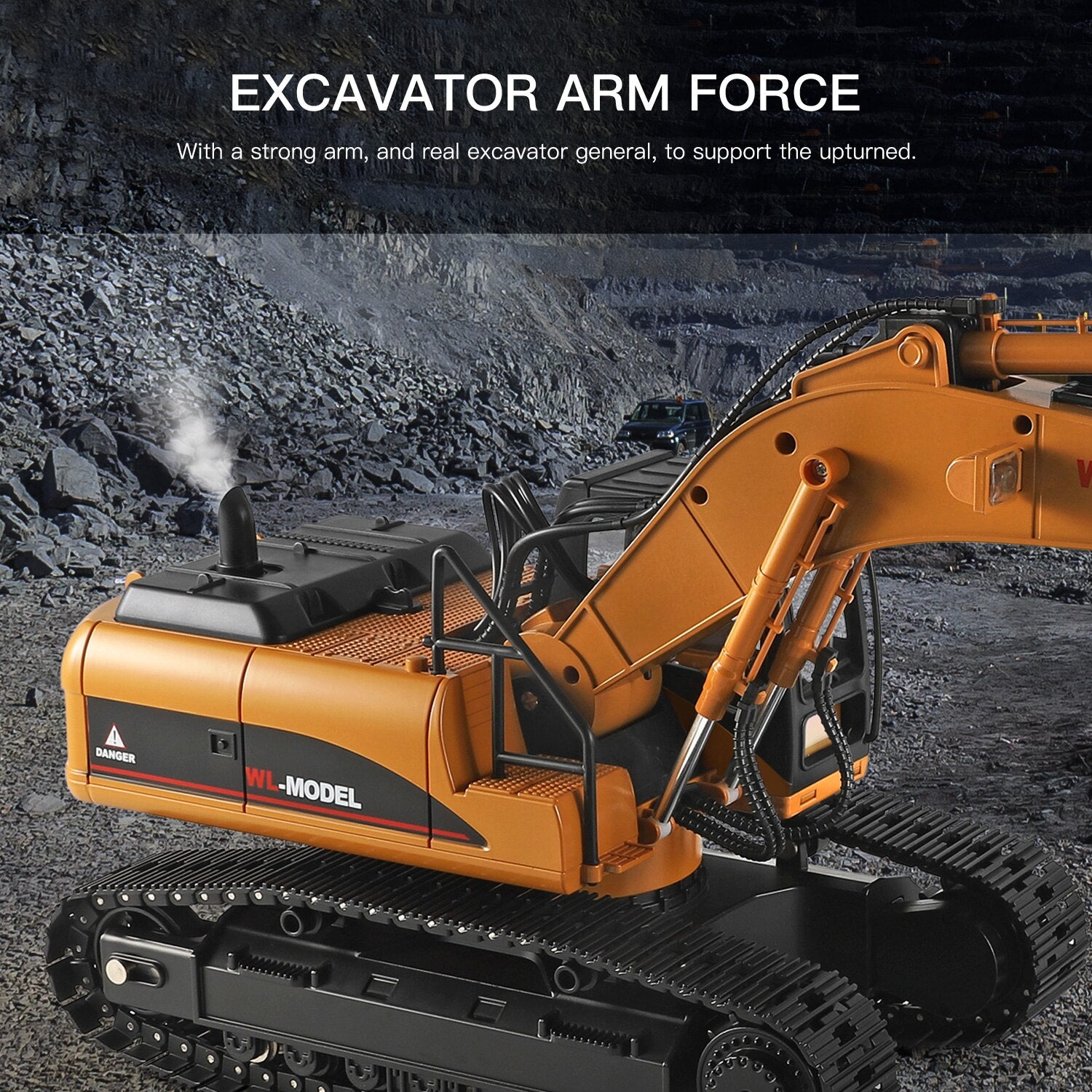 WLTOYS 16800 Alloy 1:16 2.4G RC Excavator Simulation Digger with LED Light Smoke