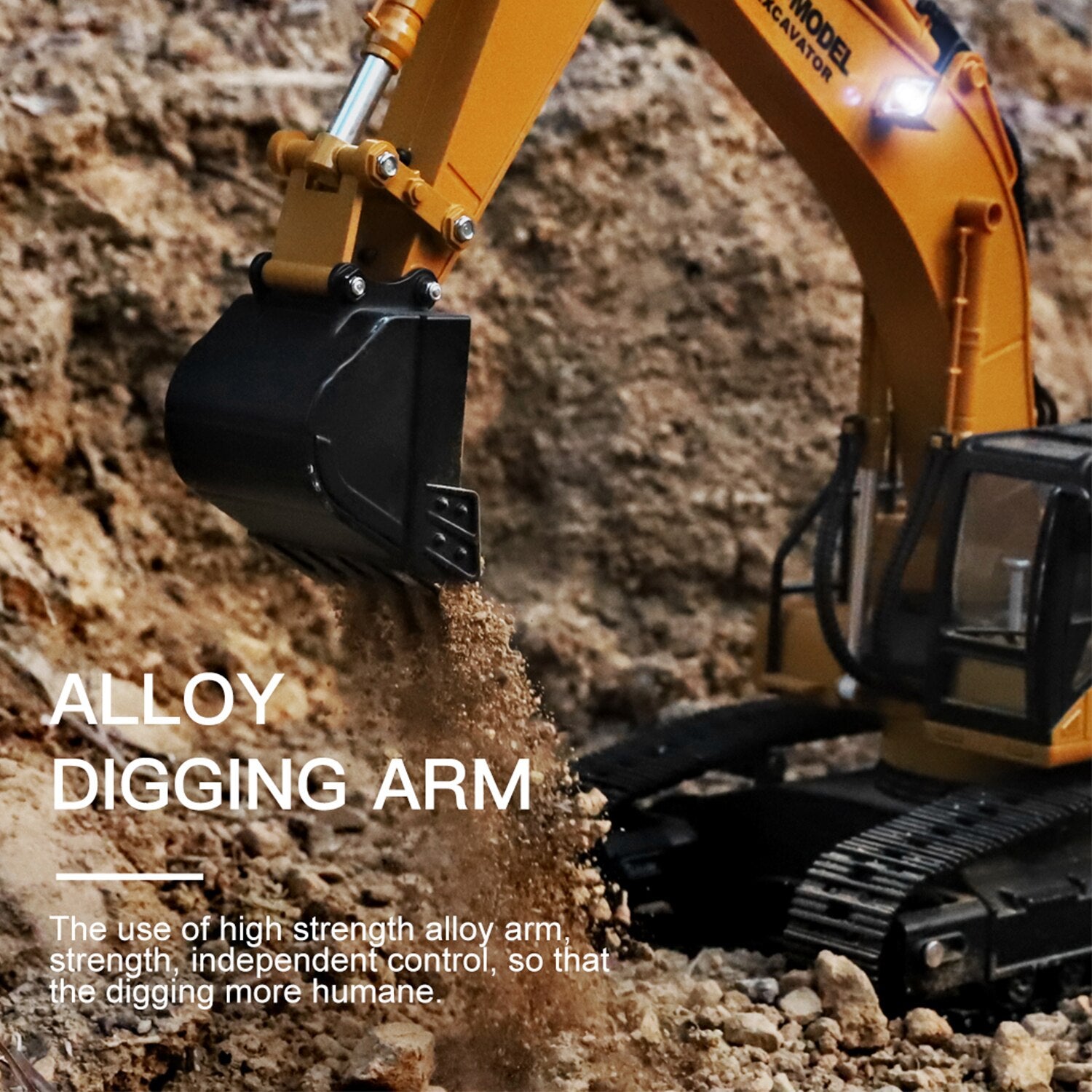 WLTOYS 16800 Alloy 1:16 2.4G RC Excavator Simulation Digger with LED Light Smoke