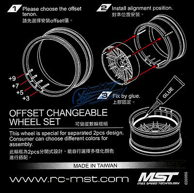 Details zu  MST Racing GD-S 501 offset changeable wheel set MST102087GD - RACERC