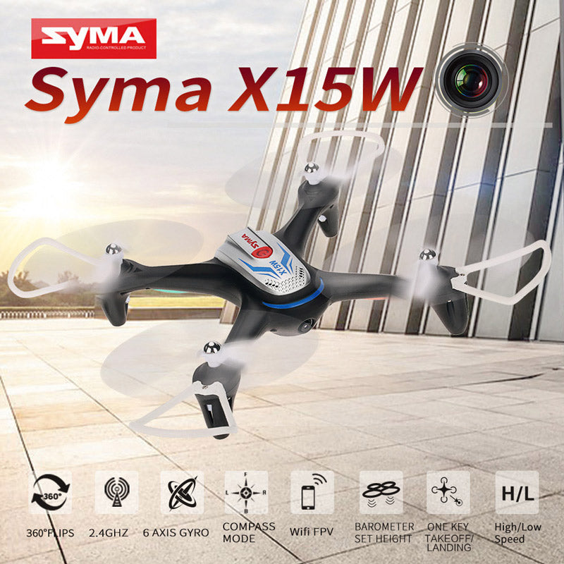 Syma X15W WiFi FPV With 0.3MP HD Camera Altitude Hold 3D Flips APP Control RC Quadcopter Camera Drone RTF - RACERC