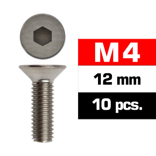 M4X12MM FLAT HEAD SCREWS (10 PCS)