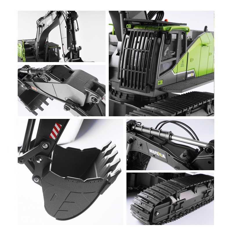 RC EXCAVATOR 1:14 ΚΑΤΑΣΚΕΥΑΣΤΙΚΗ ΚΛΙΜΑΚΑ ΜΟΝΤΕΛΟ HUINA 1593 All Metal Hobby Grade Excavator