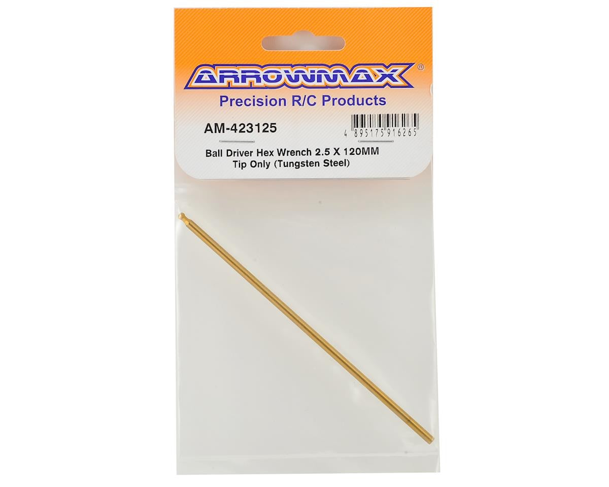 Arrowmax Ball Driver Hex Wrench 2.5 X 120mm Tip Only Tungsten Steel - RACERC