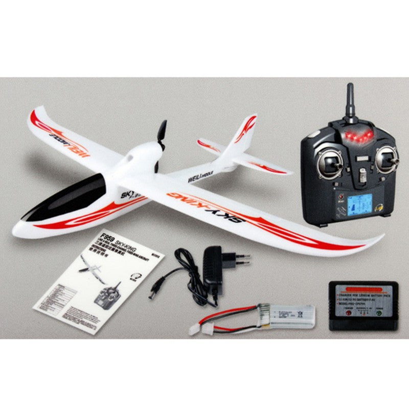 WLtoys F959 Sky King 2.4G 3CH 750mm Wingspan RC αεροπλάνο με Led RTF