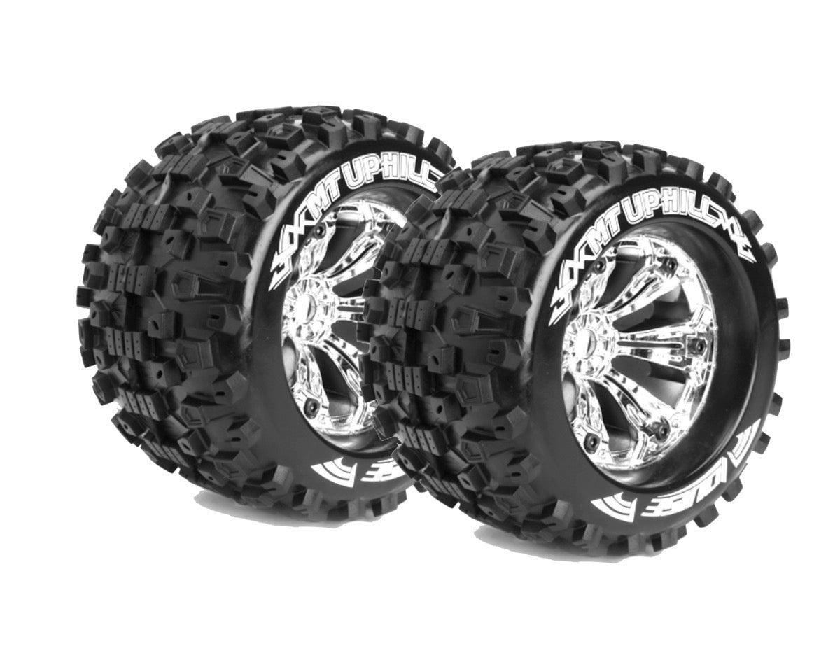 LOUISE 3.8 UPHILL RC MT-Uphill 1/8 Monster Truck Tires Chrome 2τμχ E-Revo VXL