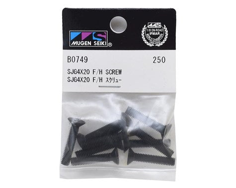Mugen Seiki 4x20mm Flat Head Hex Screw (10) - RACERC