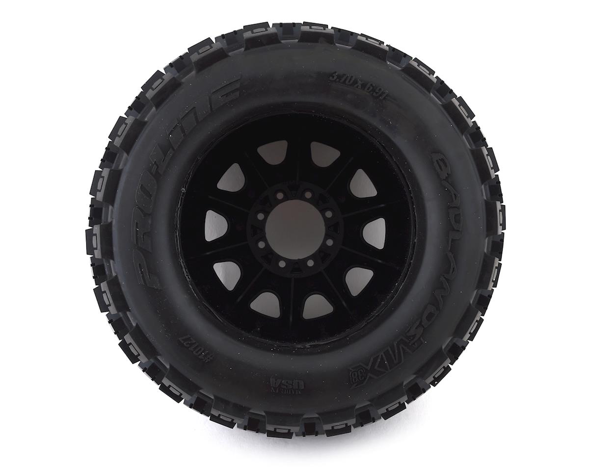 Pro-Line Badlands MX38 3.8" Tire w/Raid 8x32 Wheels (Black) (2) (M2) w/Removable Hex