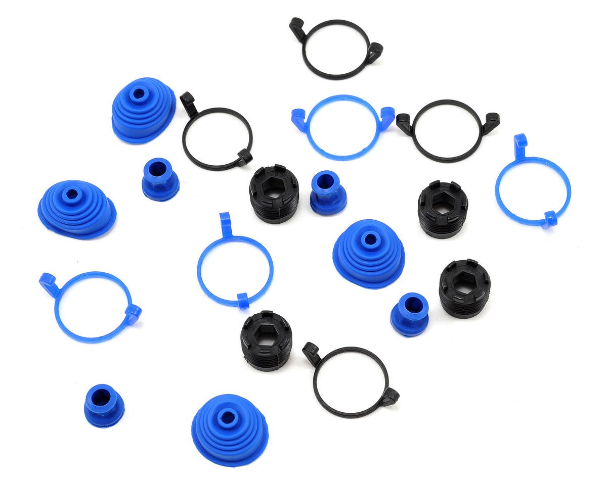 Traxxas Revo Pivot Ball Caps w/ dust boots, rubber (4)/ dust plugs, rubber (4)/ dust