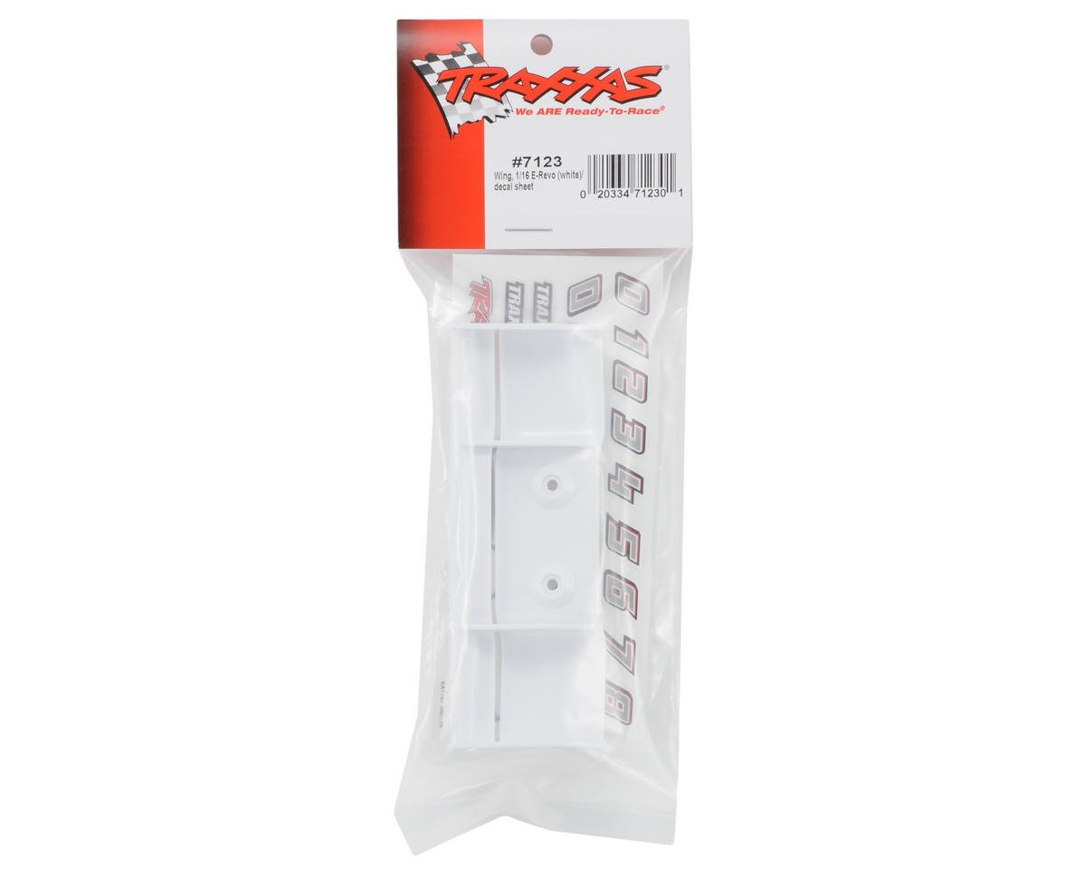 Traxxas 1/16 E-Revo Wing με φύλλο αυτοκόλλητων (Λευκό)