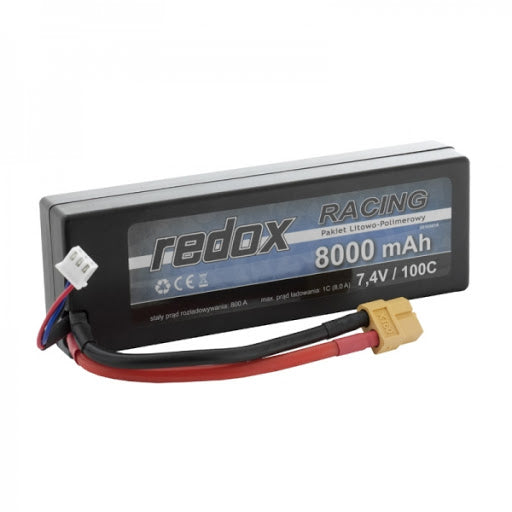 Redox 8000 mAh 7,4V 100C Hardcase - car LiPo pack - xt60